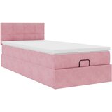 vidaXL Otomanski posteljni okvir z vzmetnico roza 90x200 cm žamet | Shoptok.si