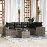 vidaXL 6-dijelni set vrtnih sofa od poliratana s jastucima sivi | shoptok.hr