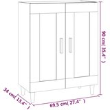  Komoda bijela 69,5 x 34 x 90 cm od konstruiranog drva | shoptok.hr