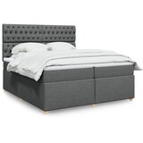  Krevet s oprugama i madracem tamnosivi 200 x 200 cm od tkanine | shoptok.hr
