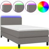  Box spring postelja z vzmetnico LED temno siva 100x200 cm blago, (20724291) | Shoptok.si