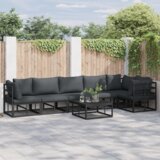  Sjedeća garnitura za vrt 7 pcs Crna 70 x 70 x 32 cm Aluminij | shoptok.hr