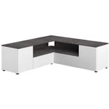Bela/siva TV omarica v betonskem dekorju 130x46 cm Angle –