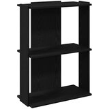  Regal za knjige s 3 razine crni 60x30x80 cm konstruirano drvo | Eponuda.com