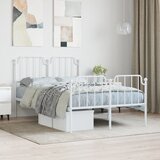  Metalni okvir kreveta uzglavlje i podnožje bijeli 120x200 cm | shoptok.hr