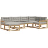  Set vanjskih sofa 5 pcs Bijela i svjetlosiva Poliester | shoptok.hr