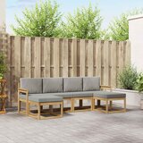  Set vanjskih sofa 6 kom. Bijela i svjetlosiva Smeđa 249 x 122,5 x 73 cm | Shoptok.si