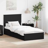 vidaXL Konstrukcija postelje Črna 90 x 190 cm Konstruiran les | Shoptok.si
