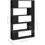 vidaXL Ormarić za knjige / sobna pregrada crni 100x24x155 cm iverica | shoptok.hr