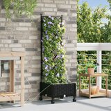  Vrtni planter s navodnjavanjem i kotačima Crna 40 x 40 x 132 cm | shoptok.hr