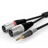 HBA-3SM2-0150 avdio adapterski kabel [1x XLR vtič 3-polni - 1x 3\,5 mm banana moški konektor] 1.50 m črna, (20578007)