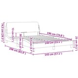  Okvir za krevet Dover crno-bijeli 140x190 cm umjetna koža | shoptok.hr