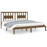  Posteljni okvir medeno rjav iz trdne borovine 200x200 cm, (20647925) | Shoptok.si