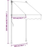  Tenda na uvlačenje krem 100 x 150 cm od tkanine i čelika | shoptok.hr