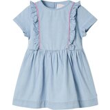 vidaXL Otroška obleka z volančki nežno modra 128 | Shoptok.si