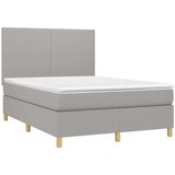  Box spring postelja z vzmetnico svetlo siva 140x200 cm blago, (20899768) | Shoptok.si
