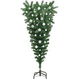 vidaXL Obrnuto umjetno božićno drvce s setom kuglica Zelena 150 cm PVC | shoptok.hr