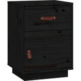  Noćni ormarić crni 40 x 34 x 55 cm od masivne borovine | Eponuda.com
