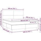 Krevet s oprugama i madracem svjetlosivi 180x200 cm od tkanine | shoptok.hr