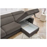 Bobochic Paris siva/rjava raztegljiva kotna sedežna garnitura iz rebrastega žameta (s kotom po izbiri) monaco | Shoptok.si