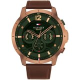 Tommy Hilfiger Analogna ura 'LUCA' rjava / temno zelena Cene