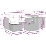 vidaXL 7-dijelni set vrtnih sofa od poliratana s jastucima crni | shoptok.hr