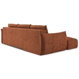 Makamii Sklopiva kutna garnitura od šenila boja terakote (s lijevim kutom/s ležaljkom) Leila – | shoptok.hr