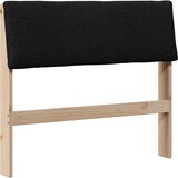 vidaXL Tapecirano vzglavje Črna 90 cm Masivno borovo les | Shoptok.si