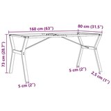  Noge za blagovaonski stol Y-oblika 160x80x73cm lijevano željezo | shoptok.hr