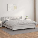  Box spring postelja z vzmetnico bela 180x200 cm umetno usnje, (20790649) Cene
