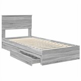  Krevet s od storage Siva Sonoma 100 x 200 cm Konstruirano drvo | shoptok.hr