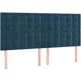 vidaXL Posteljno vzglavje 4 kosa temno moder 90x5x78/88 cm žamet, (20952361) | Shoptok.si