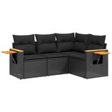  4-dijelni set vrtnih sofa od poliratana s jastucima crni | shoptok.hr