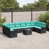  Sjedeća garnitura za vrt s pohranom 11 pcs Crna poliratan | shoptok.hr