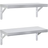 Maison Chic 2 kosi Stenske Police - Viseče police 50x23,5 cm srebrna nerjaveče jeklo, (21758815) | Shoptok.si