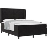  Box Spring postelja z vzmetnico Črna 140x200 cm Žamet, (22052580) | Shoptok.si