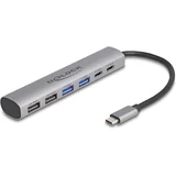 6 Port USB Hub with 4 x USB Type-A female and 2 x USB Type-C female