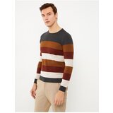 LC Waikiki Crew Neck Long Sleeve Color Block Men's Knitwear Sweater