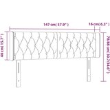  Uzglavlje s ušima svjetlosivo 147x16x78/88 cm baršunasto | shoptok.hr