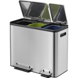 EKO Zbiralnik odpadkov s pedalom, prostornina 3 x 15 l, ŠxVxG 605 x 492 x 321 mm, nerjavno jeklo, trojni zbiralnik Cene
