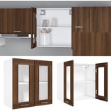 Viseći stakleni ormarić "Lyon" smeđi hrast 60x31x60 cm inženjerski drvo | shoptok.hr