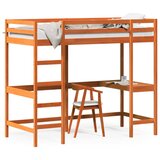 Maison Chic Postelja za odrasle - Posteljni Okvir z mizo voščeno rjav 100x200 cm trdna borovina, (22082420) | Shoptok.si