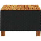 vidaXL Vrtna miza črna 55x55x36 cm poli ratan in akacijev les | Shoptok.si