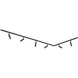 QAZQA Modern railsysteem met 6 spots zwart 1-fase - Slimline Uzzy Cene