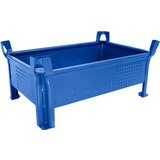Heson posoda za zlaganje iz jeklene pločevine, nizka izvedba, zaprte stene, šxd 500 x 800 mm, nosilnost 1000 kg, modra, od 1 kosa Cene