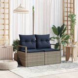  Vrtni kauč s jastukom 120 x 62 x 69 cm poliratan - Siva bez spremišta | shoptok.hr