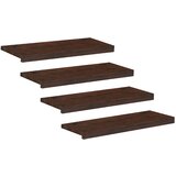 Step treads 4 kom. 80 x 25 x 2 cm Tamno smeđa Čvrsto drvo bukve | shoptok.hr