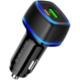  Auto Punjač BOROFONE BZ14A Mercury dual port PD20W+QC3.0 USB + Type-C ambient light car black | Eponuda.ba