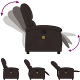  Masažni naslanjač temno rjavo blago | Shoptok.si