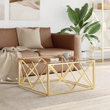  Stolić za kavu 80 x 80 x 40 cm od nehrđajućeg čelika i stakla | shoptok.hr